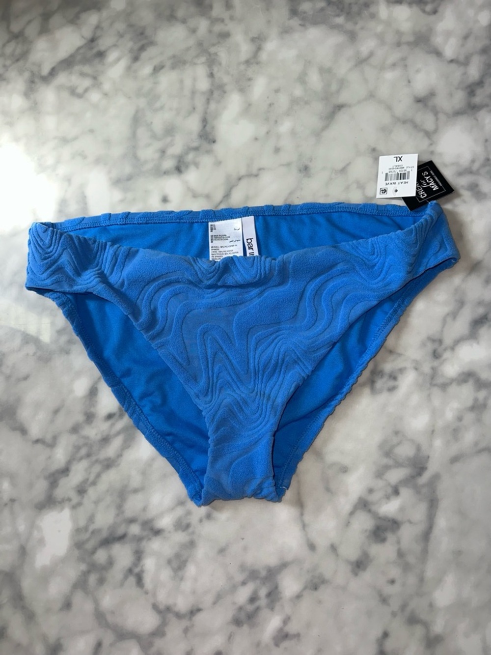Bar III Bright Blue Textured Swim Trunks